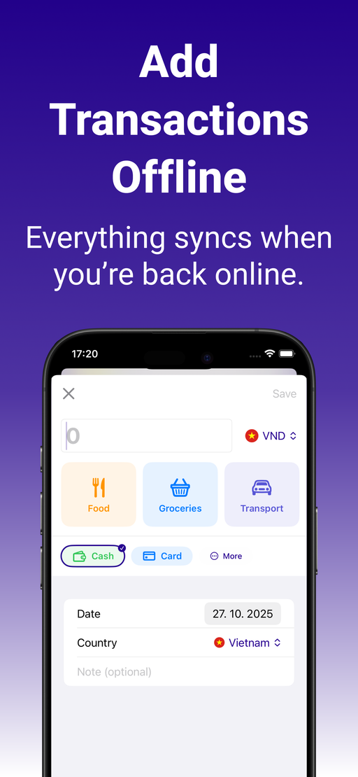 Add transactions offline